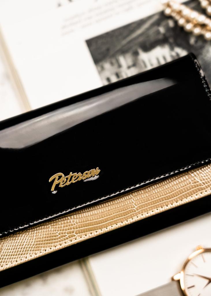 PTN LJ-421028-0643 Black-Gold women's wallet