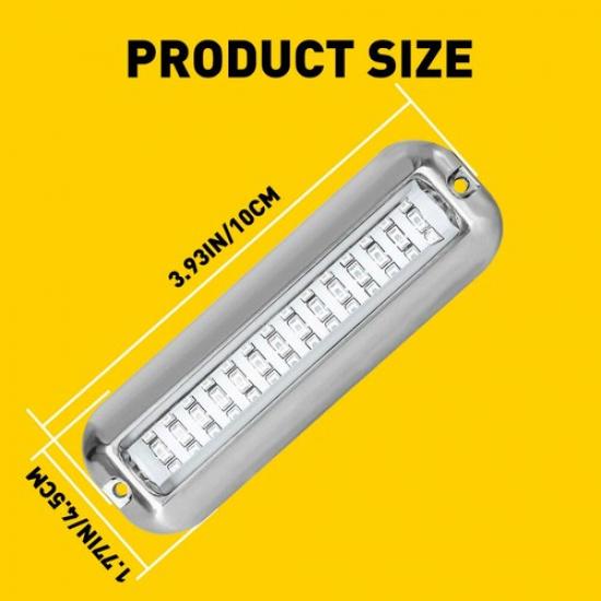 42 LED Green 316 Stainless Steel Underwater Boat Transom Marine Lights Pontoon