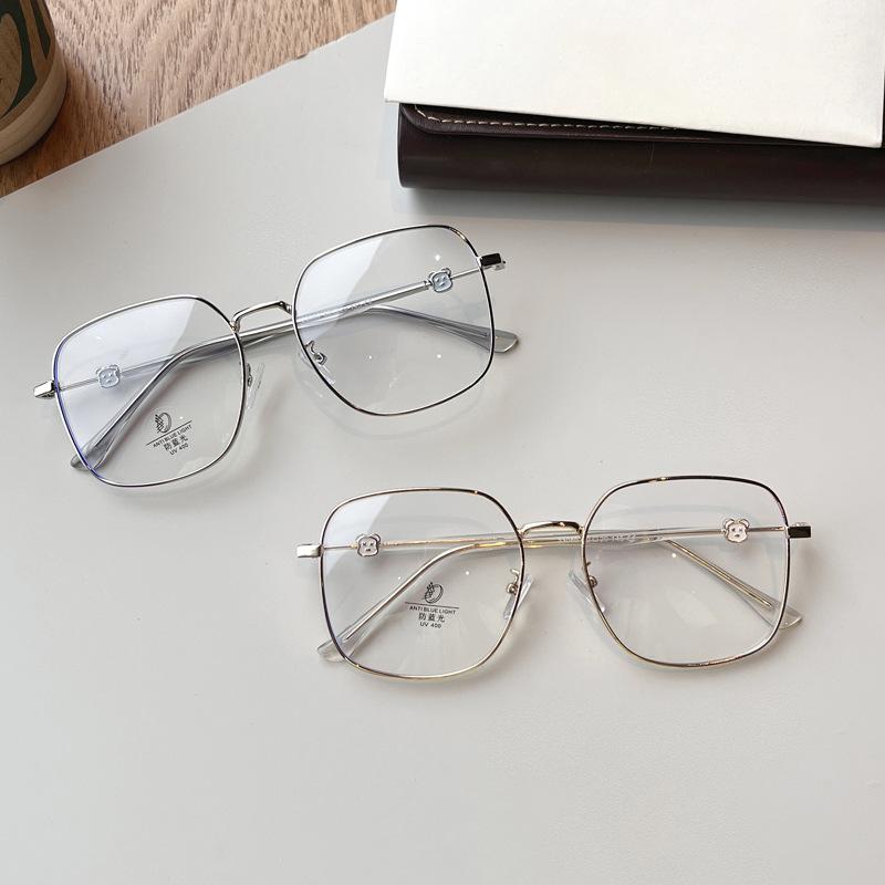 Square Shape Woman Glasses Korean Stylish Blue Light Blocking Women'S Glass Frame European American Decorative Glass