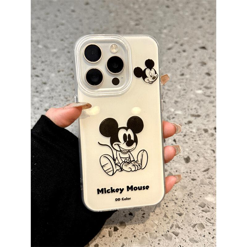 Black Mickey Applies To iPhone16/17promax Mobile Phone Case Apple 15 White Background Imd Case 14 Mickey Mouse 13