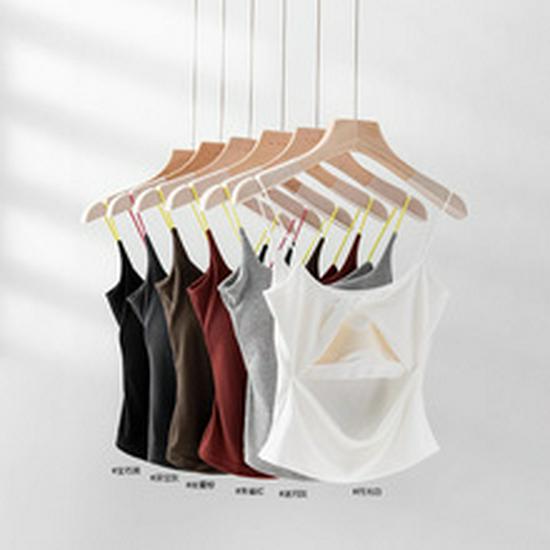 Square Neck Camisole with Chest Pad - Women's Sleeveless Top, Wide Shoulder for Concealed Underarm Fit and Anti-Exposure.