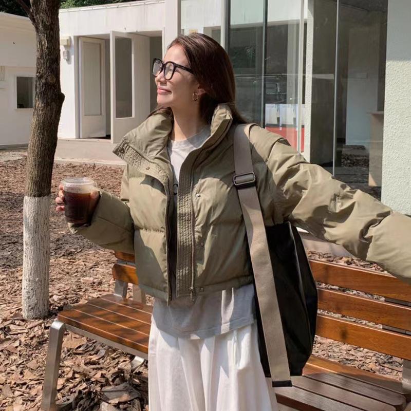Women's Down Jacket, Small New Short Pinghu Stand-up Collar, Winter Fashion Shows Height, Anti-feng Shui Thickened Bread Jacket