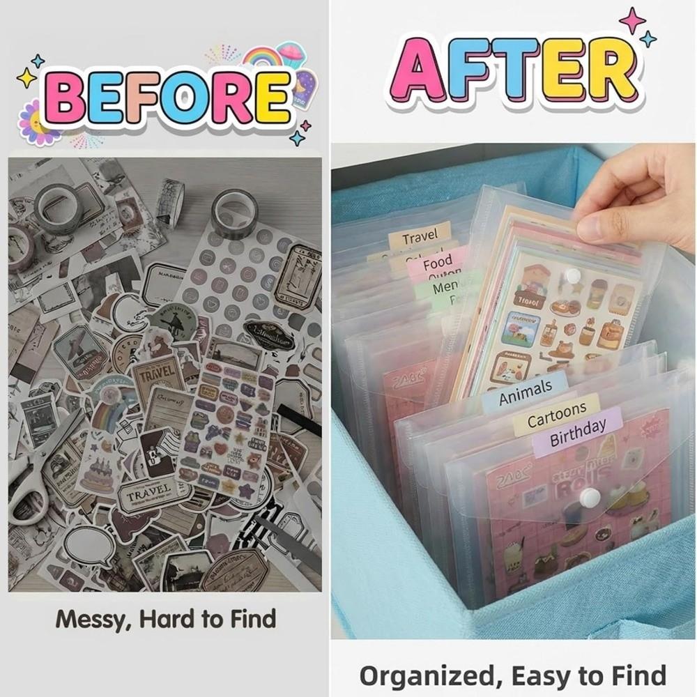 12PCS 4 Size Scrapbook Stamp Storage Bag Waterproof Die Storage Pockets  Home