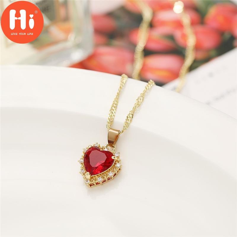 Hallo Luxus Gold Farbe Liebe Herz Halskette Damen Mode Kleine Frische Schlüsselbein Halskette Schmuck Geschenk