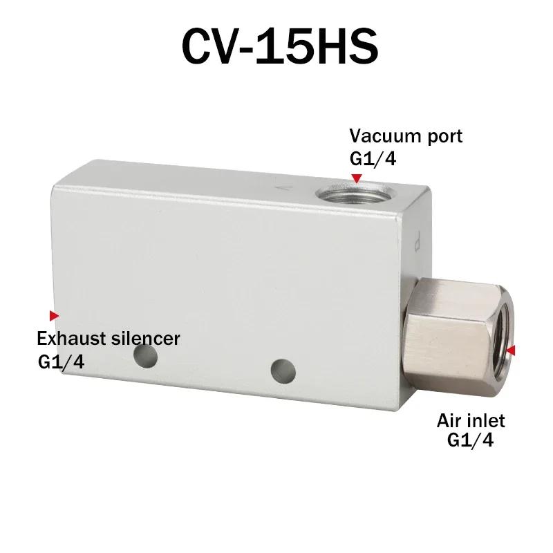 Pneumatischer Vakuumgenerator CV-10HS Hoher negativer Venturi-Luftausstoß-Ejektor 15HS 20HS 25HS 30HS