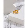 Yhpup Stainless Steel Natural Shell Ring New France Metal Gold Color Round Finger for Women Temperament Jewelry Anillos Mujer