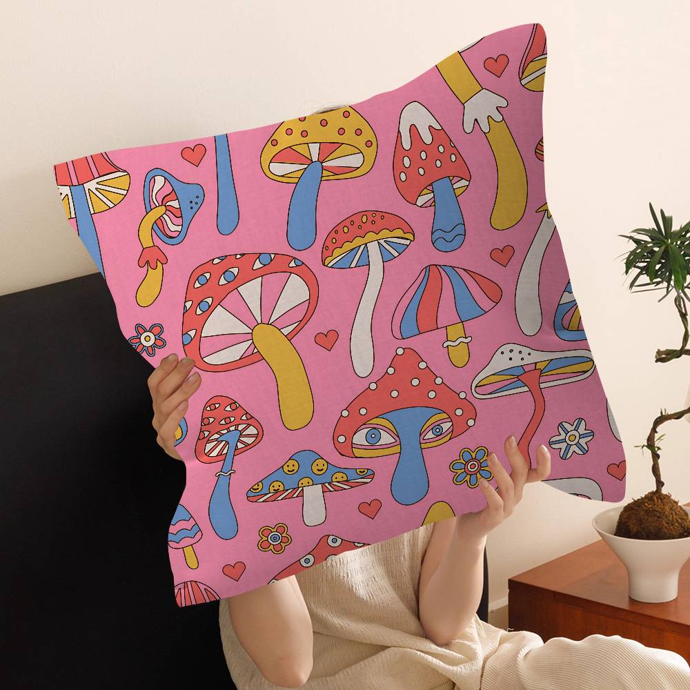 Hot Selling Squirrel Mushroom Cushion Cover Decorative Pillow Sofa Home Decor Case Pillow Cases