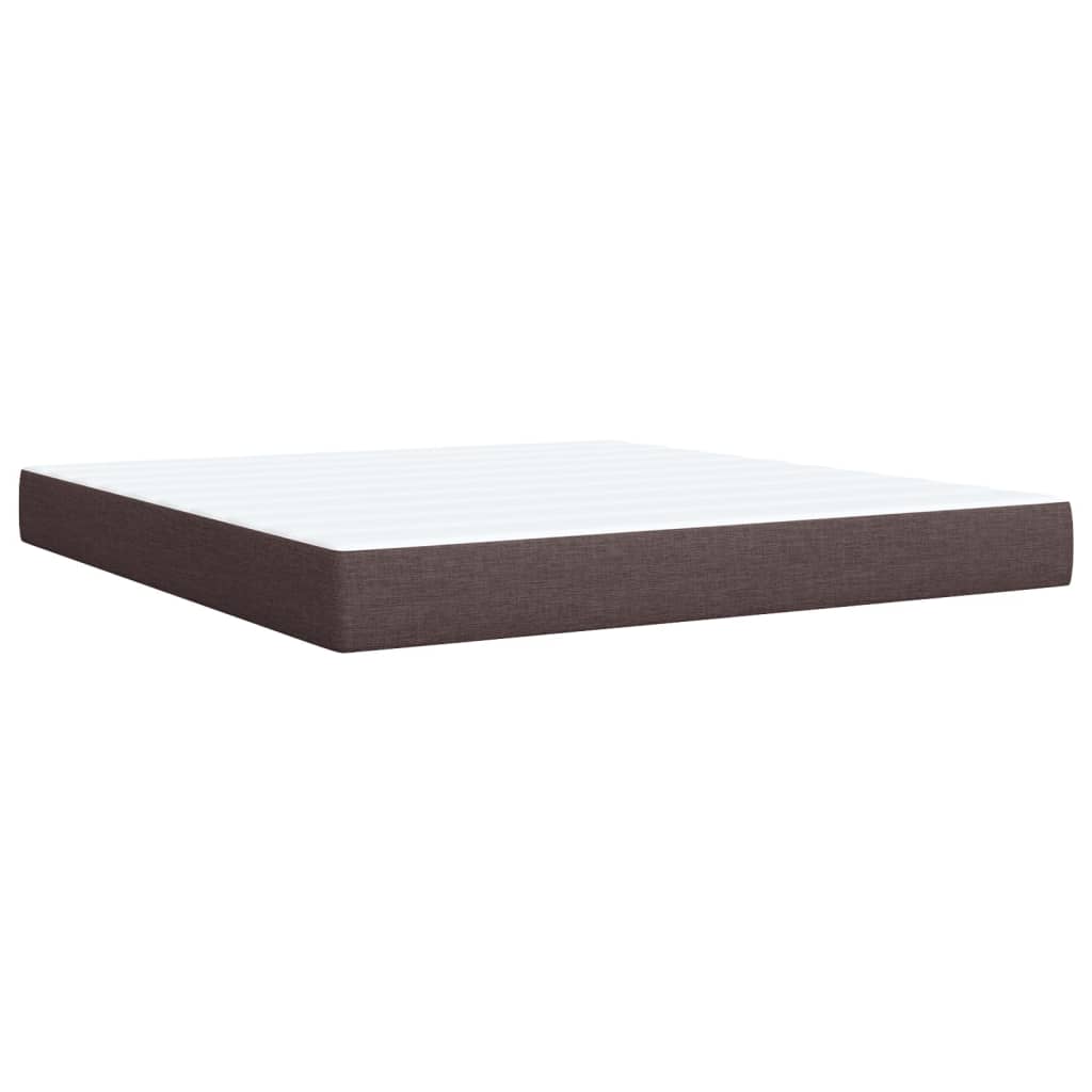 Box Spring Bed with Mattress Dark Brown 180 X 200 Cm Fabric