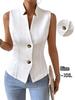Ärmlös Knäppt Väst för Kvinnor för Vår/Höst - Mångsidig Casual Jacka Topp