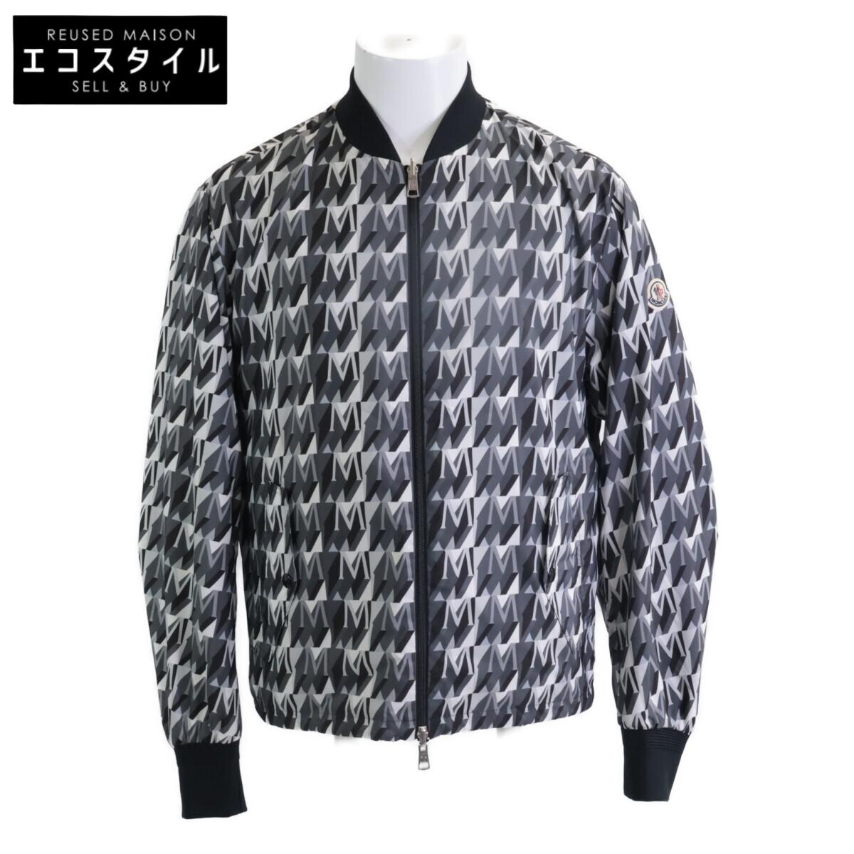 

MONCLER [2011] GOLLIAZ all-over print nylon reversible blouson/ Jacket 2 Black GreyUsed