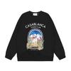 American Trendy Brand Casablanca Crew Neck Sweater Hoodie Men's Couple Ins Autumn and Winter Thickened Long-sleeved Women's T