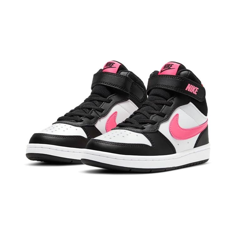 (PS) Nike Court Borough Mid 2 'Nero Bianco Rosa' Bambini CD7783-005