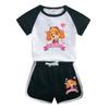 Paw Patrol Girls' Stylish Summer Outfit Set – 2022 Fashionable Short-Sleeve Two-Piece for Small & Medium Children