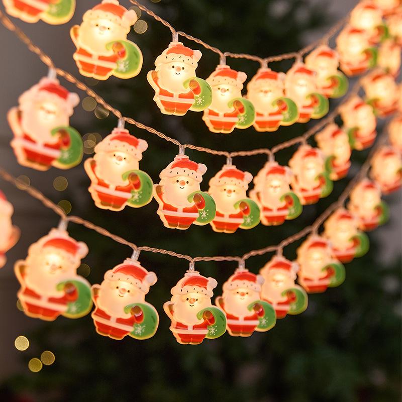 2025 LED Santa & Snowman String Lights for Christmas Trees & Windows - Festive Holiday Decoration