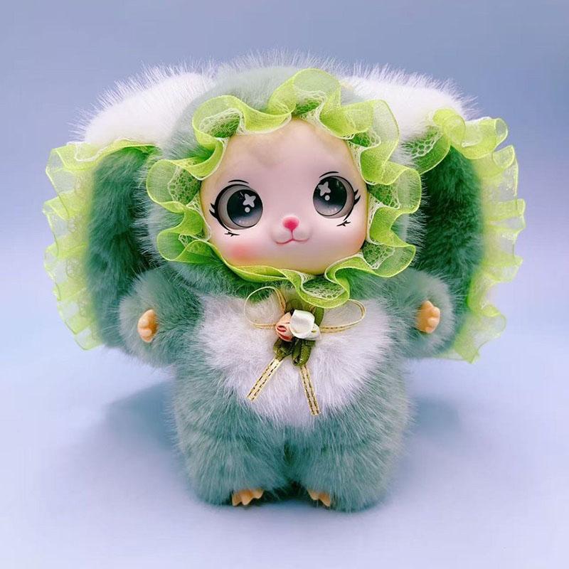 Cute Lace Rabbit Plush Doll With Soft And Fluffy Big Ears Rabbit Plush Animal Bow Children'S Girl Home Decoration And Gifts