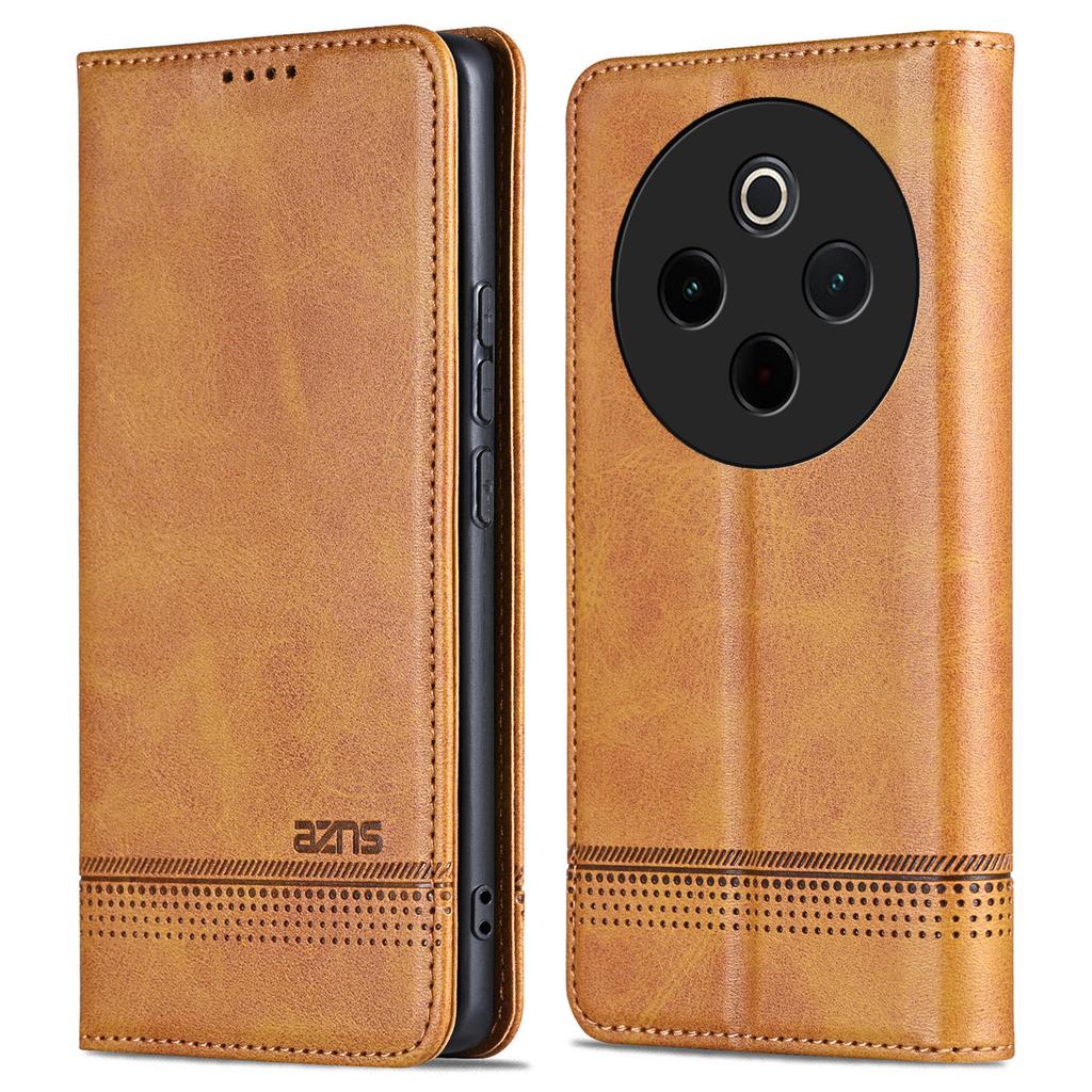 AZNS For vivo Y300 Pro 5G Case Cowhide Texture PU Leather Wallet Phone Cover