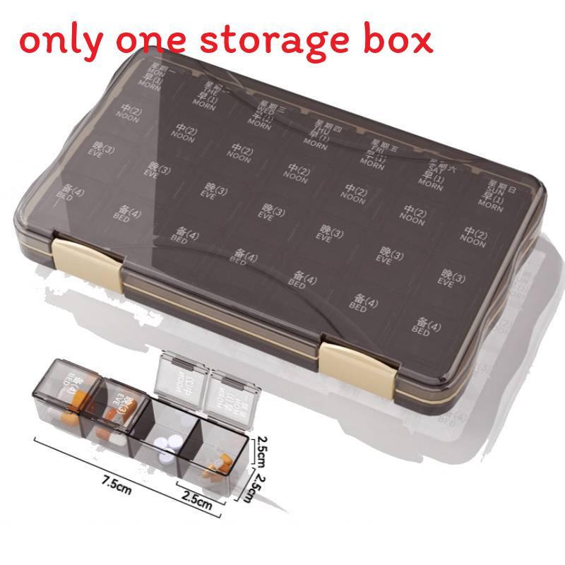 Multicolor Weekly Pill Organizer With 28 Compartments For Travel And Home Storage