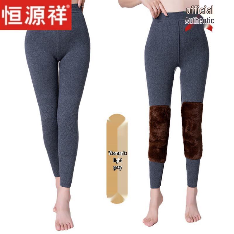 Hengyuanxiang Unisex Plush Thickened Wool Thermal Trousers