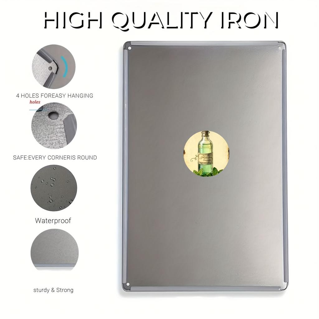 [2D Flat] 1pc Vintage Peppermint Essential Oil Tin Painting - Rust-Proof & Weatherproof Metal Wall Art, 20.32x30.48 cm, Antique