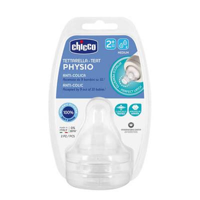 Silikonová savička Cross Chicco Perfect5 Anti-Colic 2ks (2m+ Střední průtok)