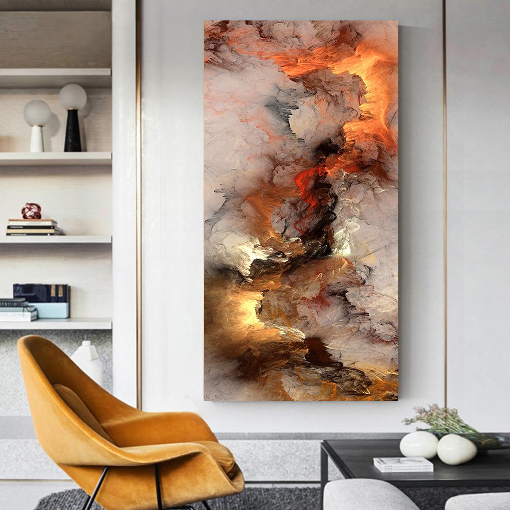 

Серо-желтые облака Домашний декор Современное абстрактное искусство Картина маслом Постеры Печать Настенное искусство Холст Картины для гостиной 50x100cm