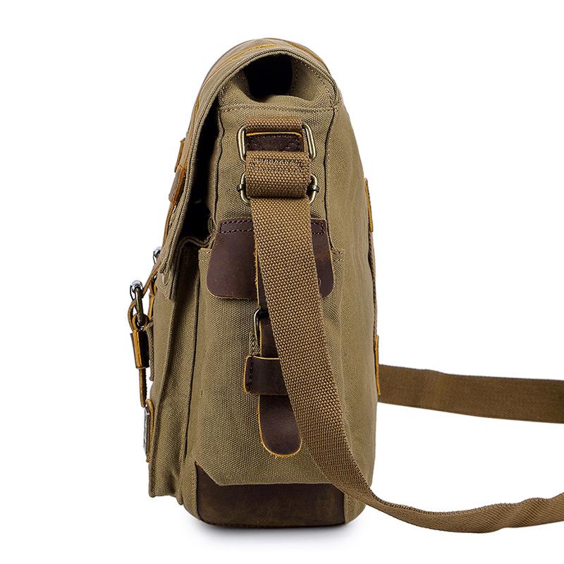 Seven-Color Cotton, Mailman Messenger Bag, Men'S Tide Plus Size 17-Inch Computer Bag, Outdoor Leisure Shoulder Canvas Bag.