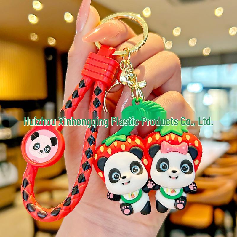 Panda Keychain: Cute Fruit Backpack Pendant & Student Gift