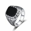 Natural 10*12mm Big Black Agate Stone Vintage Ring For Men Women,Noble Atmospheric Temperament CopperPlated Jewelry Rings Gifts