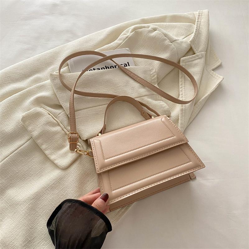 Fashionable Minimalist Small Square Handbag For Women With Unique Stitching Details