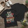 Backprint Men's Eat Italian Drive German Marry Slavic T Shirt Humor Cotton Tops Short Sleeve Ro