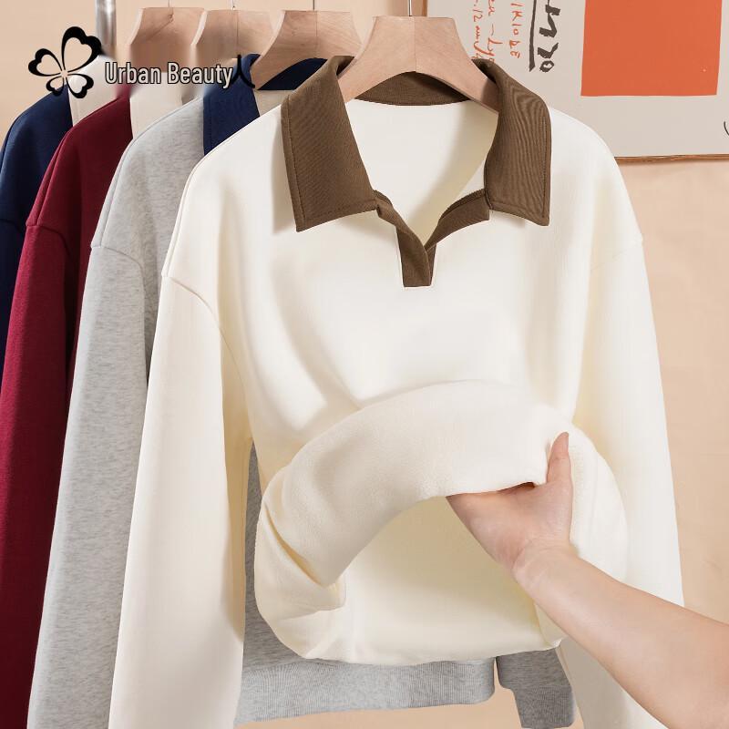 

Women s Fleece-Lined Polo Collar Sweatshirt XL