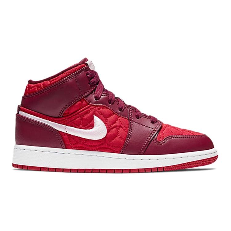 (GS) Air Jordan 1 Mid SE 'Red Quilted' Kids' AV5174-600