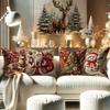4PCS Festive Christmas Pillowcase - Comfortable Short Plush, 17.7 X 17.7, Single Side Printed, Zip Closed, Machine Washable