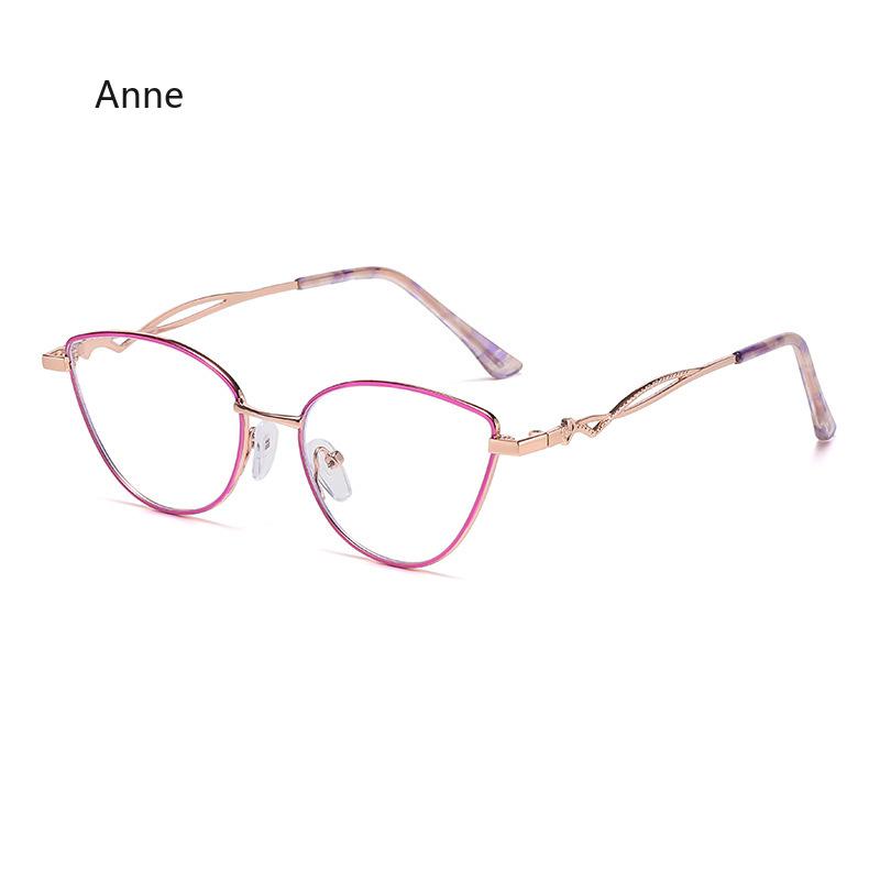 TR90 Anti Blue Light Cat Eye Reading Glasses Women Luxury Optical Computer Eyewear Female Ultralight Double Color Frame Glasses