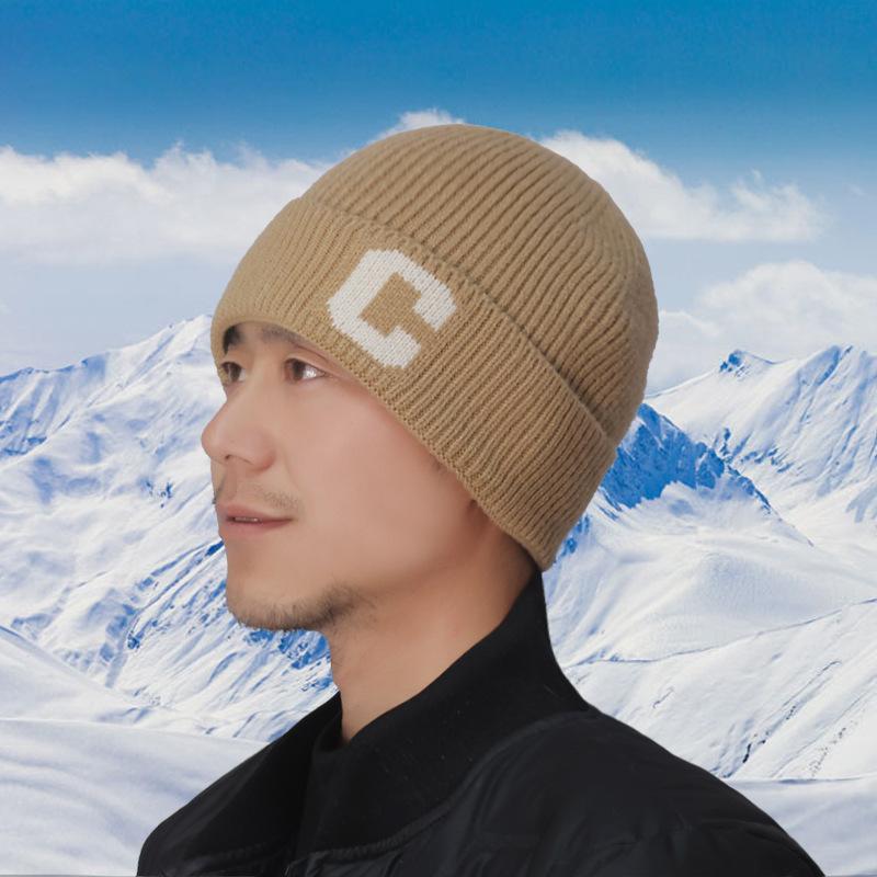 Hat Men's Ear Protector Hat Autumn and Winter Knitted Hat Cashmere Warm Elderly Hat Thickened Wool Hat Light Luxury