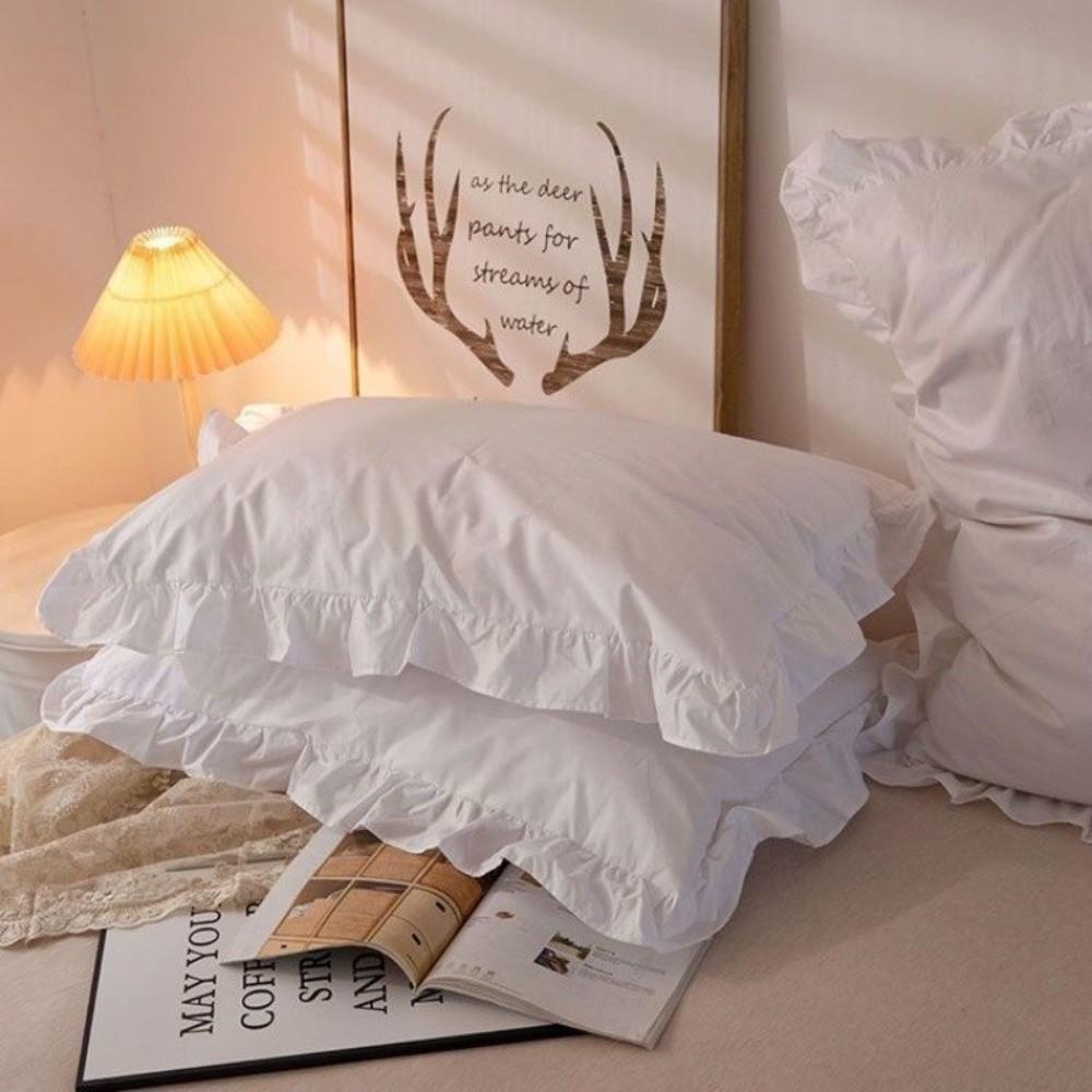 Ruffles Pillow Cover Stain-resistant Pillow Protector Princess Stain-resistant Pillowslip Home Use