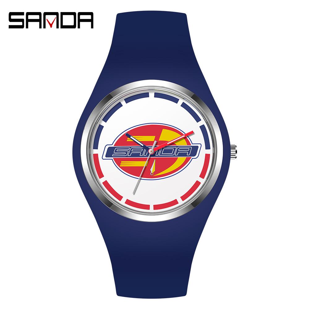 Sanda Beliebte Jugend Trendige Unisex Silikonuhr - Bonbonfarbe, Einfaches Design, Wasserdicht, Studentenfreundliche Armbanduhr