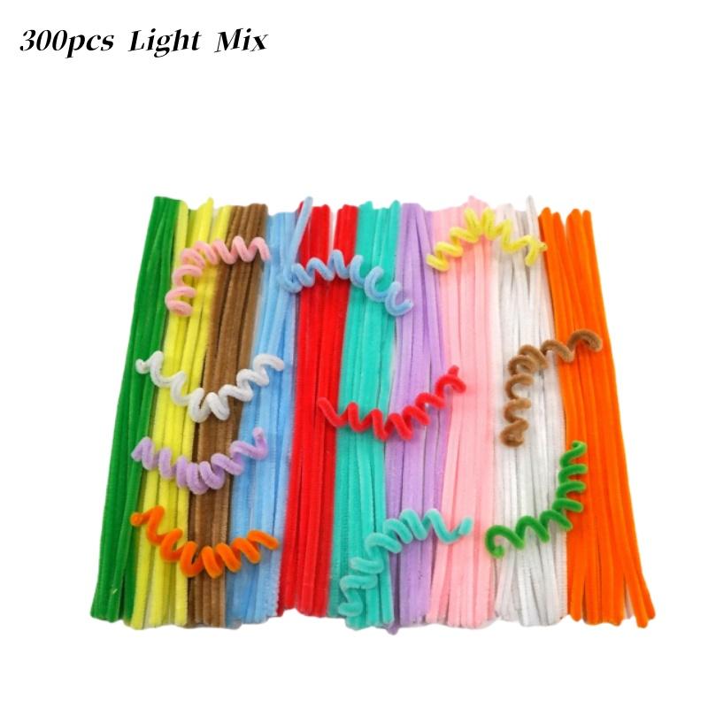 300 Pieces 21 Light Colors Pipe Cleaners Craft Supplies Chenille Stem Pipe Cleaners Bulk for Kids Creative DIY Project