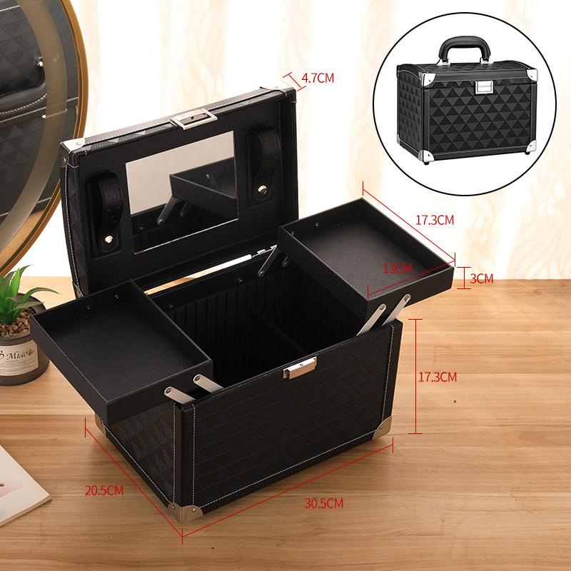 Women's Makeup Bag 2025 New Portable Large Capacity Mirrored Cosmetic Case Handheld Tattoo & Permanent Makeup Storage Box