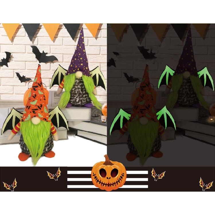 Luminous Halloween Gnome Plush Dwarf Decorations Faceless Plush for Doll Party D