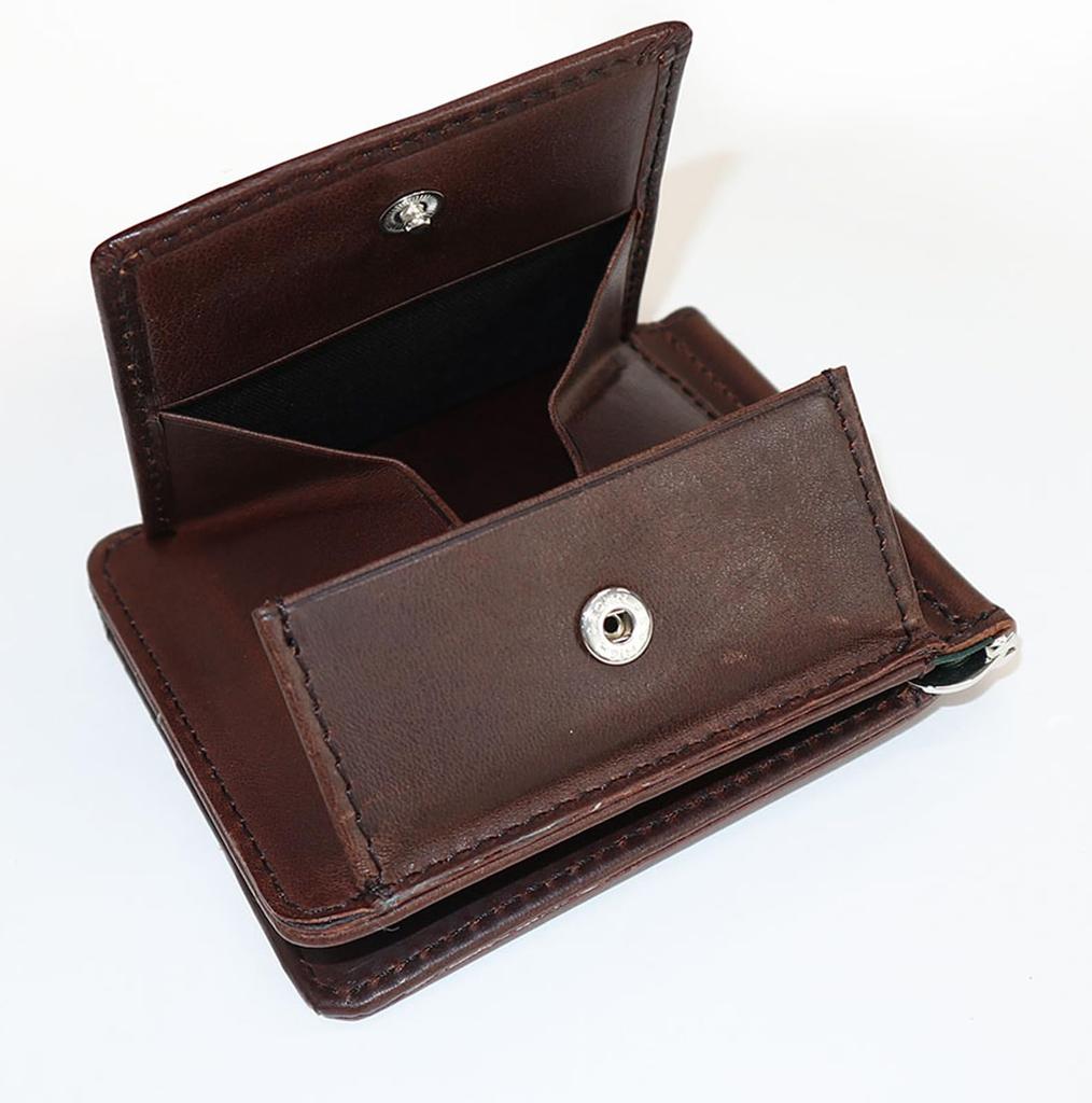 OE Money Clip Wallet Card Case Cowhide Italian Traditional Method Chocolate [Creed] 312C987-23