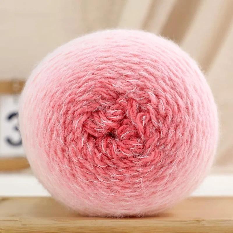 200G/ Roll Practical Gradient Color Wool Yarn Multicolor Handmade Crochet Yarn Soft Diy Knitting Yarn For Hat Sweater