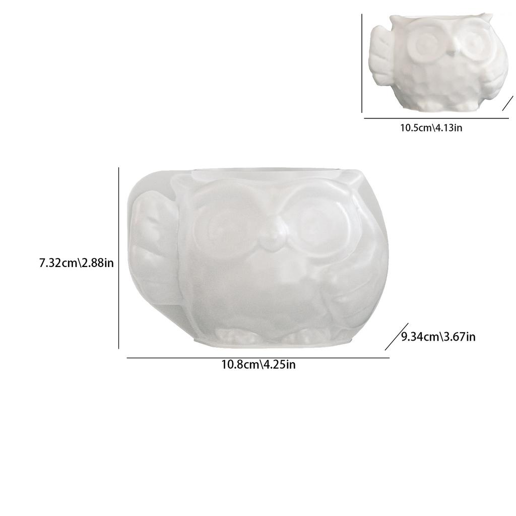 Plâtre Résine Ciment Pot de Rangement Hibou Moule en Silicone DIY Bougie Parfumée Tasse Ornement Moule