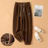 Women Winter Corduroy Plush Extra Thick Pants Warm Loose Comfortable Rib Leg Pants Lined Fleece Sports Joggers Trousers