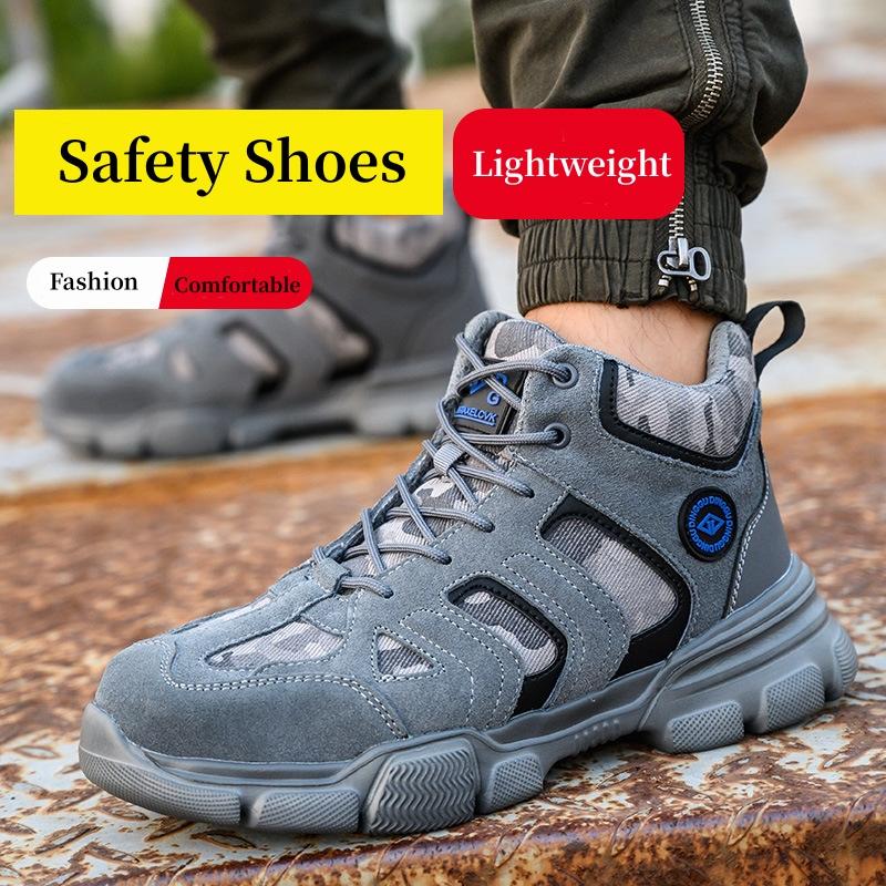 Plus Sise 38-48 Men Safety Shoes Lightweight Indestructible Work Sneakers Anti-smash Steel Toe Protective Safety Boots