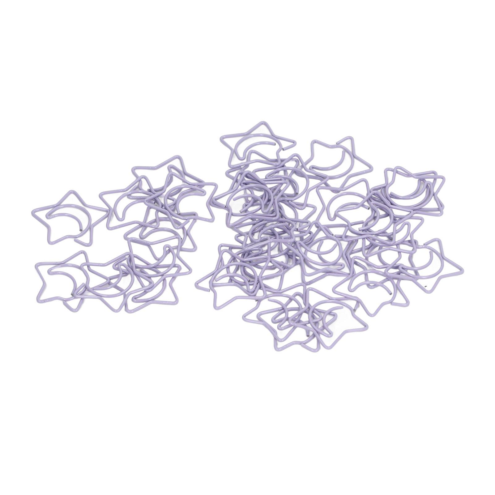 

100 шт. Фигурные скрепки Фиолетовая пятиконечная звезда Прочные Портативные для офиса Заметки Файлы