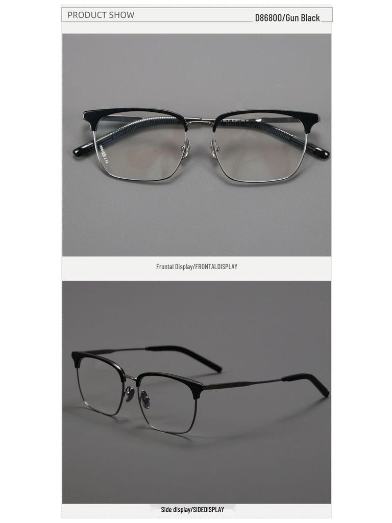 Ultra-Light Frameless Pure Titanium Eyebrow Glasses - Large Frame, Durable & Comfortable