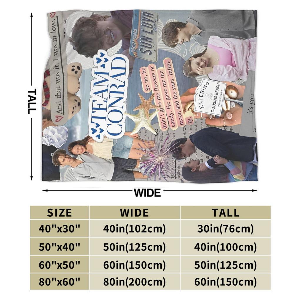 The Summer I Turned Pretty Team Conrad Decken Fleece Super Weiche Überwurfdecken für Zuhause Couch Bett Teppich
