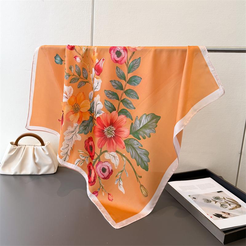 2026 New Luxury Design Square Silk Scarf Women 70*70cm Bandana Soft Hair Band Wrap Hijab Neckerchief Hairband Headband Foulard