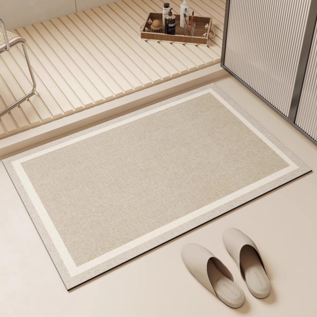Nordic Style Bathroom Floor Mat, Diatom Mud Absorbent Mat, Bathroom Bathroom Toilet Door Non-Slip Foot Mat